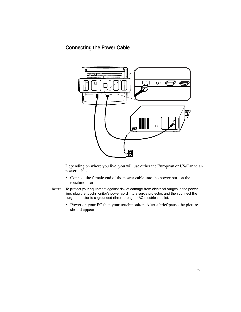 Connecting the power cable | Elo TouchSystems ET1546L-XXWA-X User Manual | Page 16 / 53