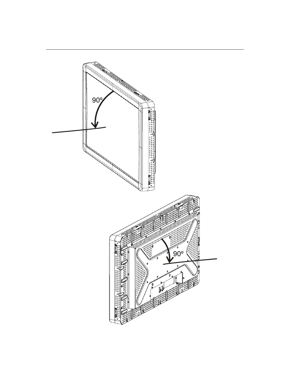 Landscape mounting orientation angle views | Elo TouchSystems 32" LCD Flat Panel TV ET3239L User Manual | Page 12 / 33