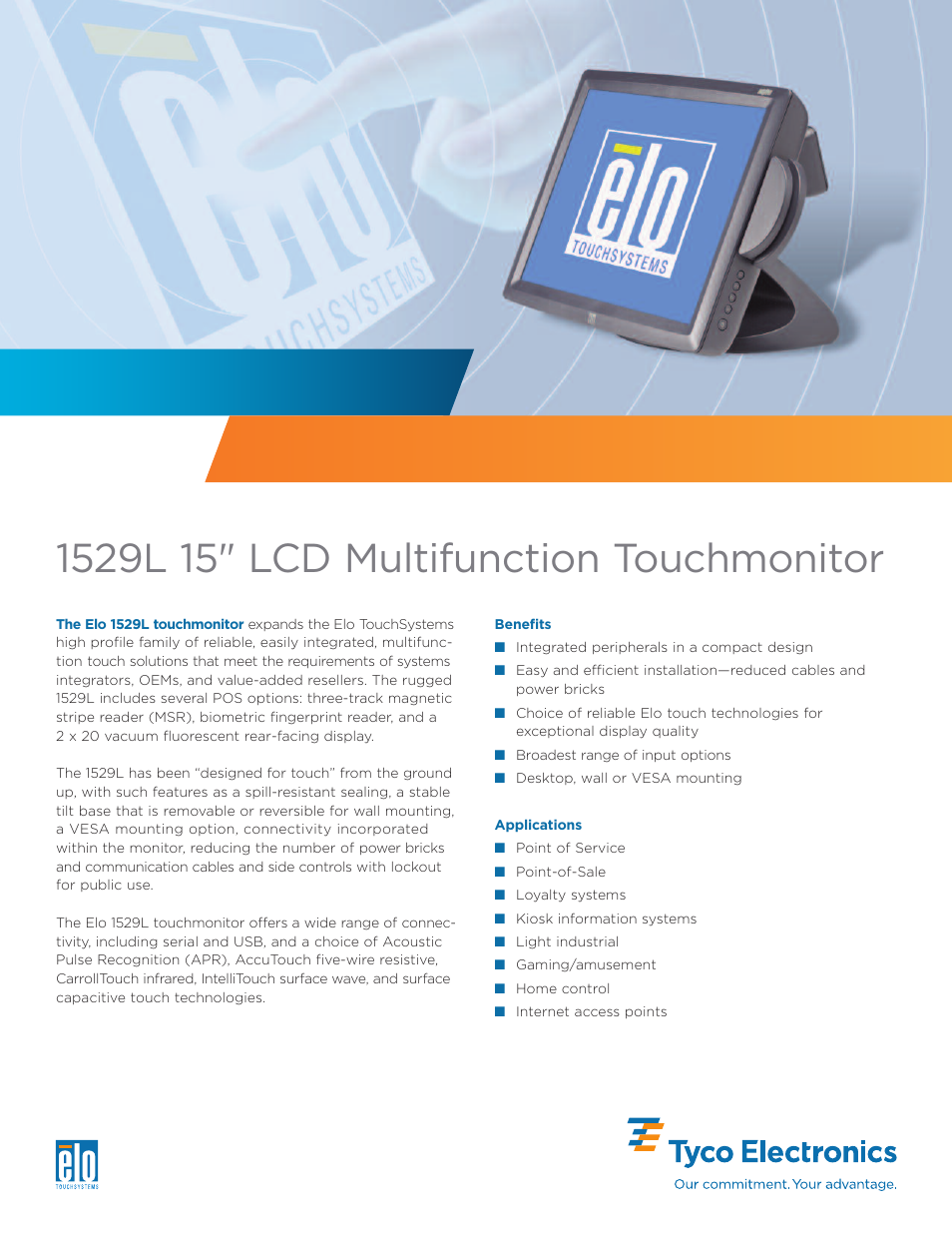 Elo TouchSystems 15298L User Manual | 2 pages