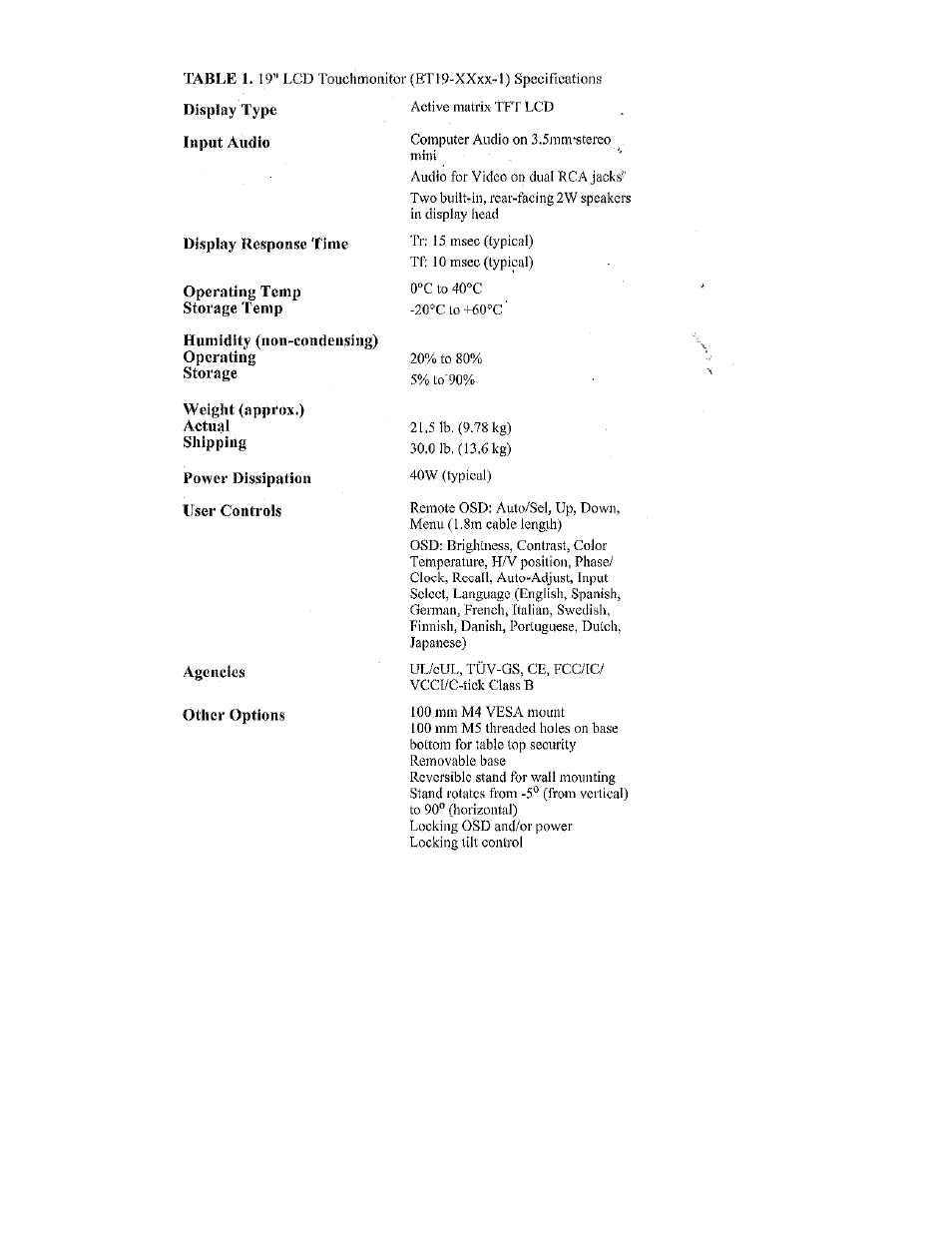 Elo TouchSystems 192XL-XXWA-1 Series User Manual | Page 42 / 50