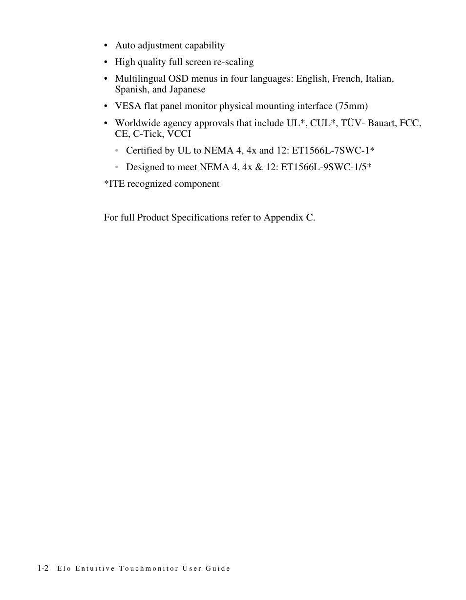 Elo TouchSystems ET1566L-7SWC-1 User Manual | Page 7 / 44