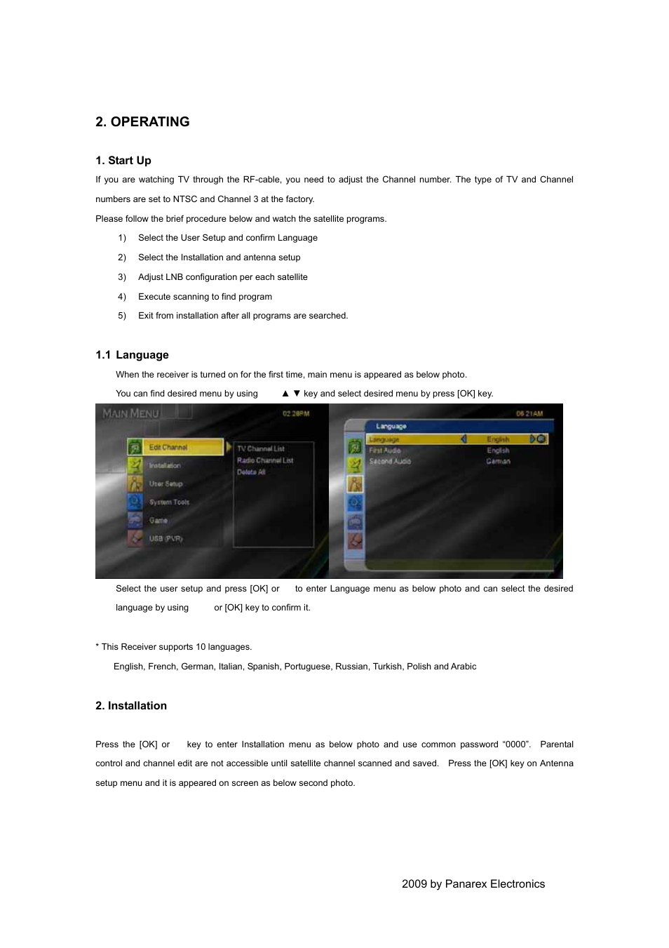 Operating | EXPANSYS PANSAT 4500 User Manual | Page 14 / 44