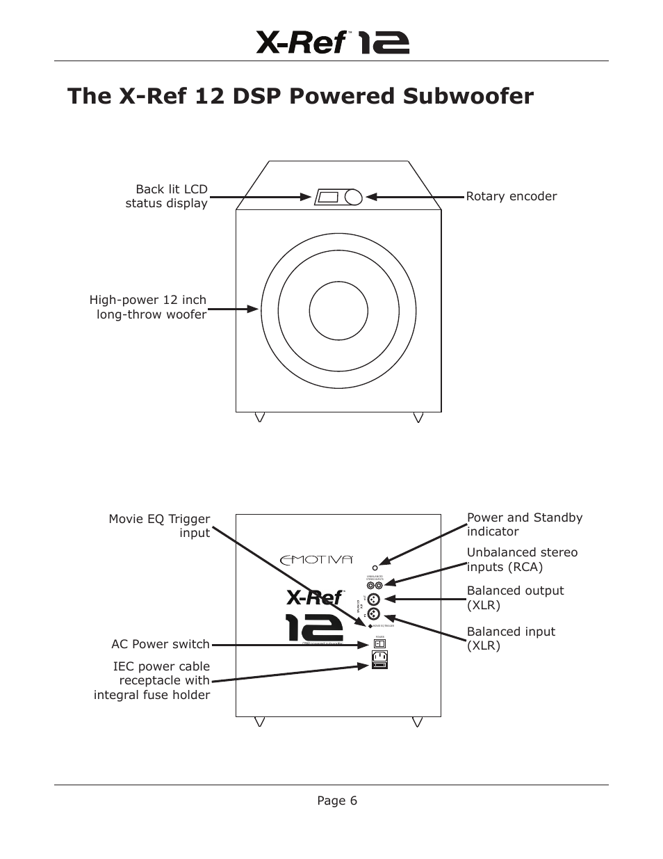The x-ref 12 dsp powered subwoofer | Emotiva X-Ref 12 User Manual | Page 10 / 32