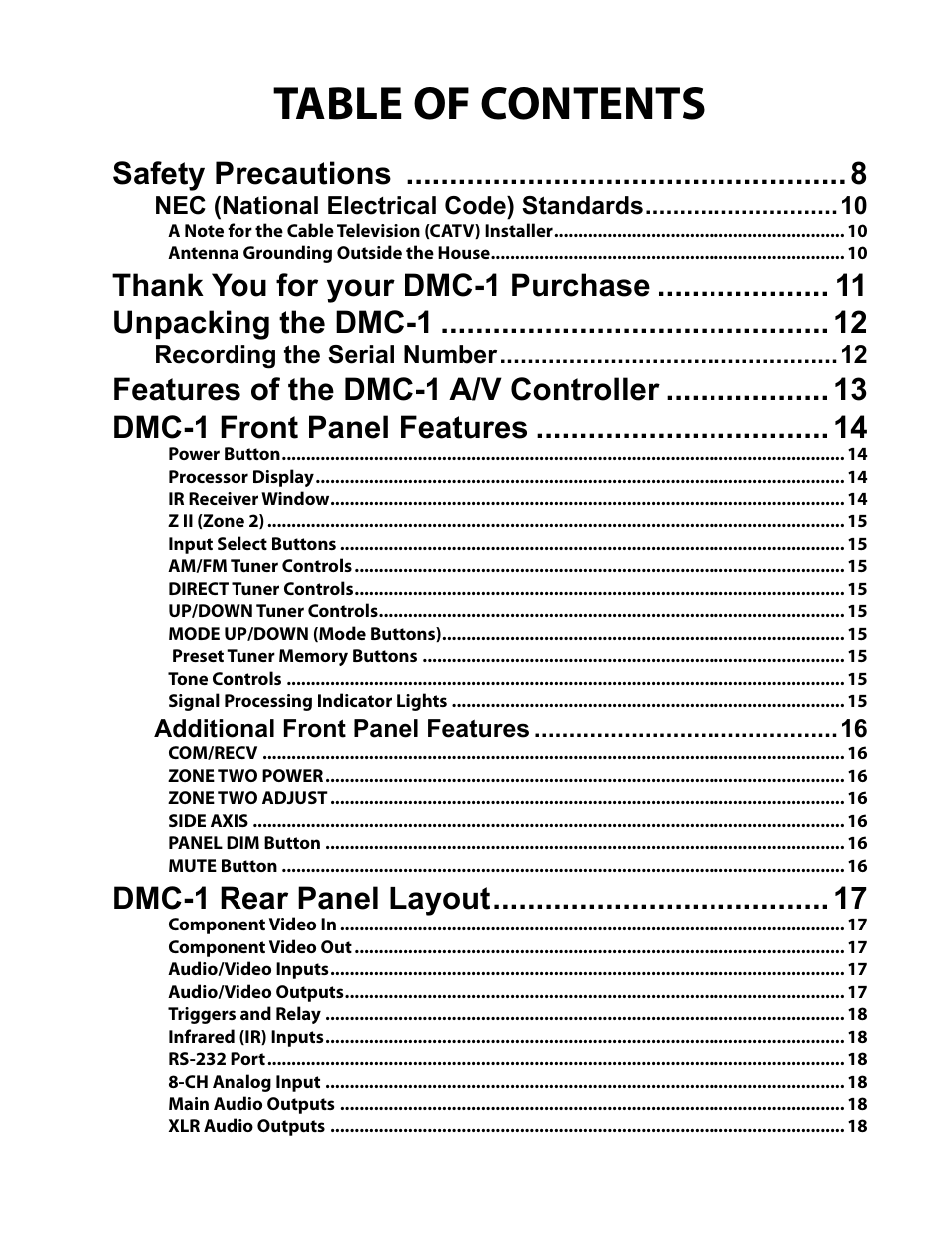 Emotiva DMC-1 User Manual | Page 3 / 96