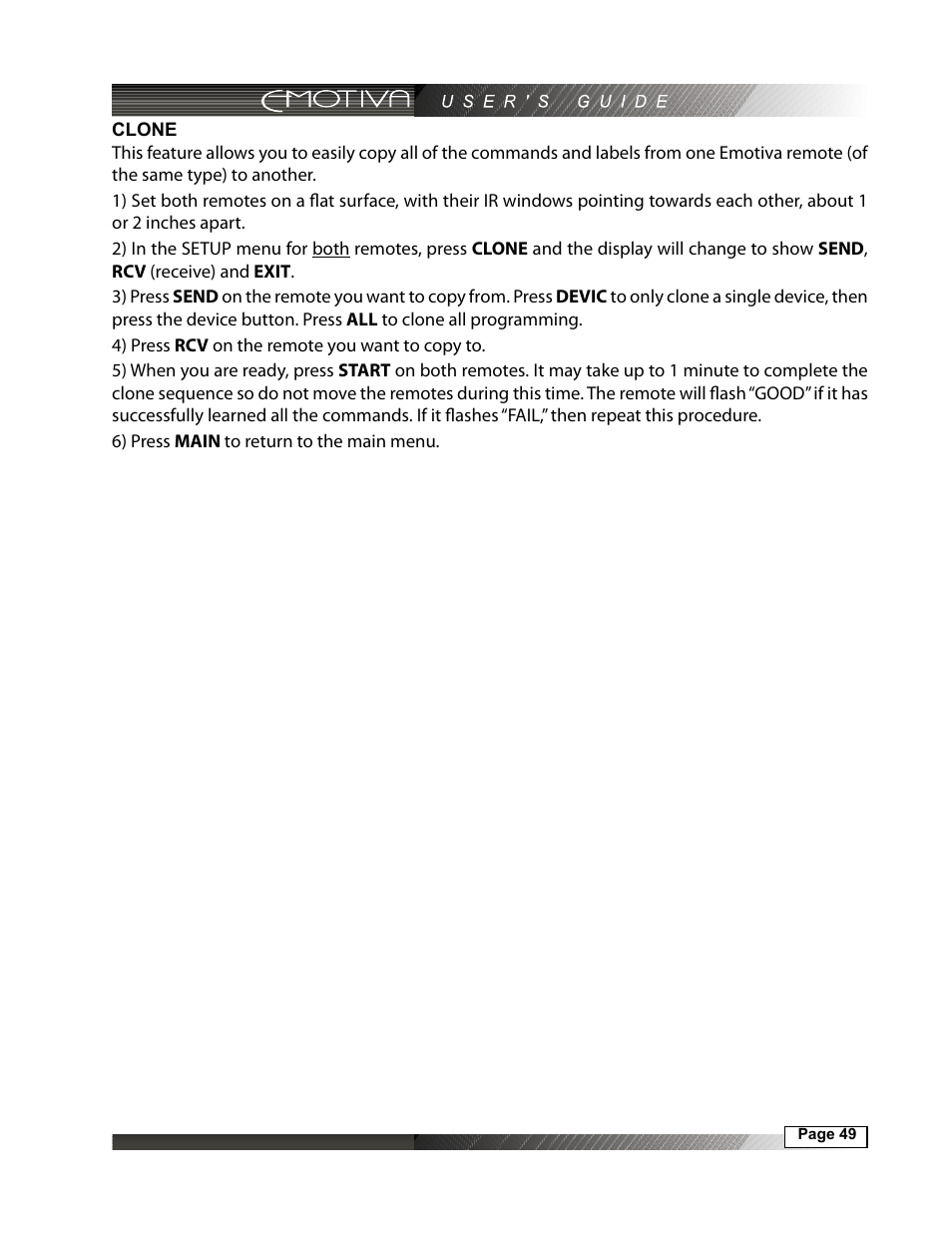 Clone | Emotiva DMC-1 User Manual | Page 49 / 96