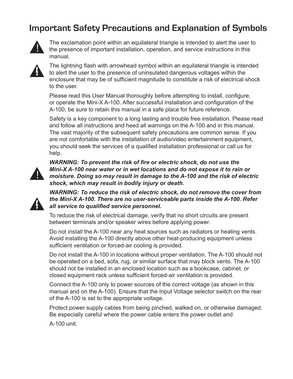 Emotiva A-100 User Manual | Page 3 / 24