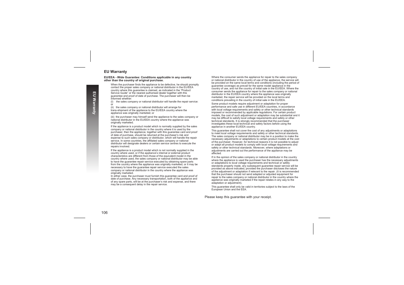 Personal settings 107 | Panasonic GD87 User Manual | Page 104 / 114