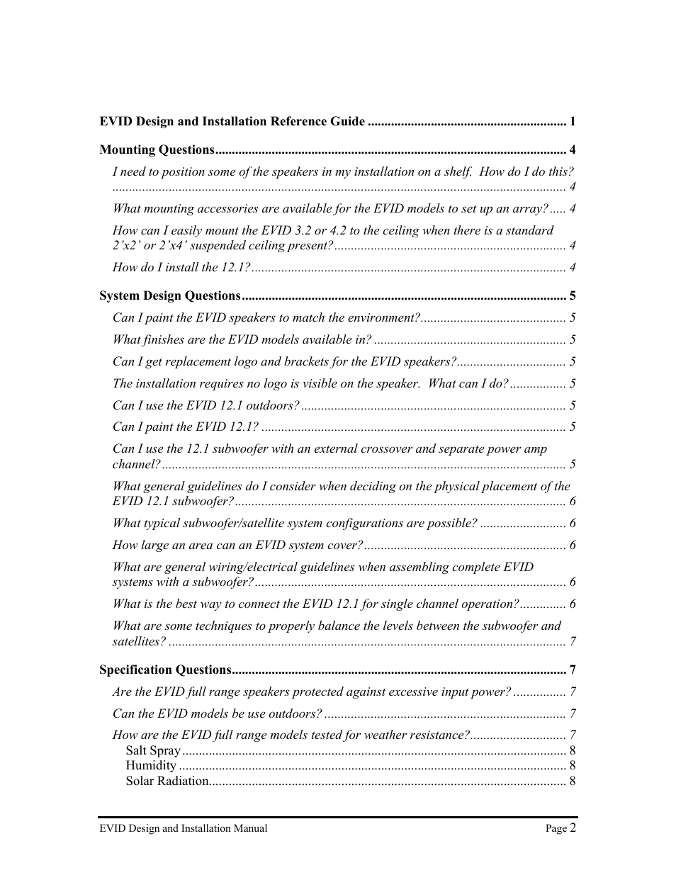 Electro-Voice Premium Surface Mount Speakers User Manual | Page 2 / 13
