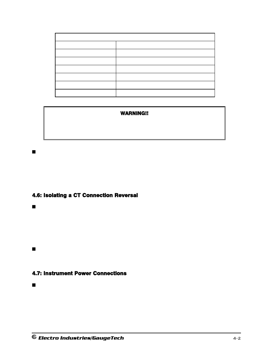 Isolating a ct connection reversal, Instrument power connections | Electro-Voice 1252 User Manual | Page 48 / 154