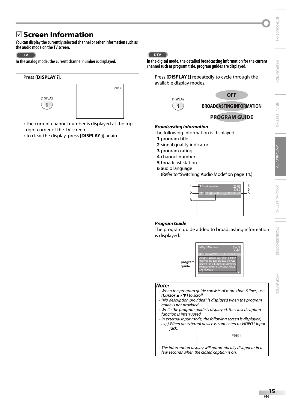 Screen information | Emerson SLC195EM8 User Manual | Page 15 / 60