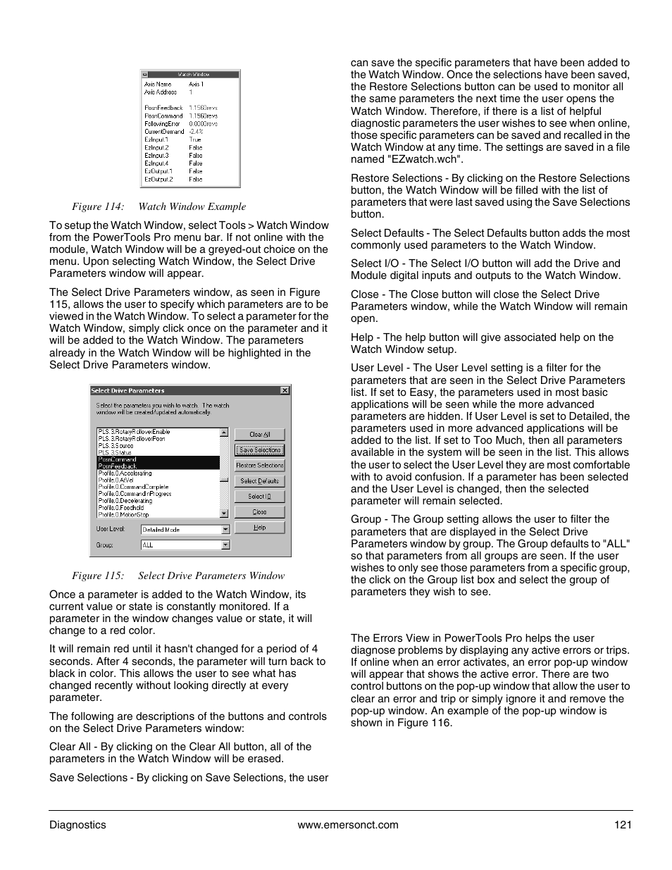 2 errors view | Emerson P/N 400361-00 User Manual | Page 135 / 152