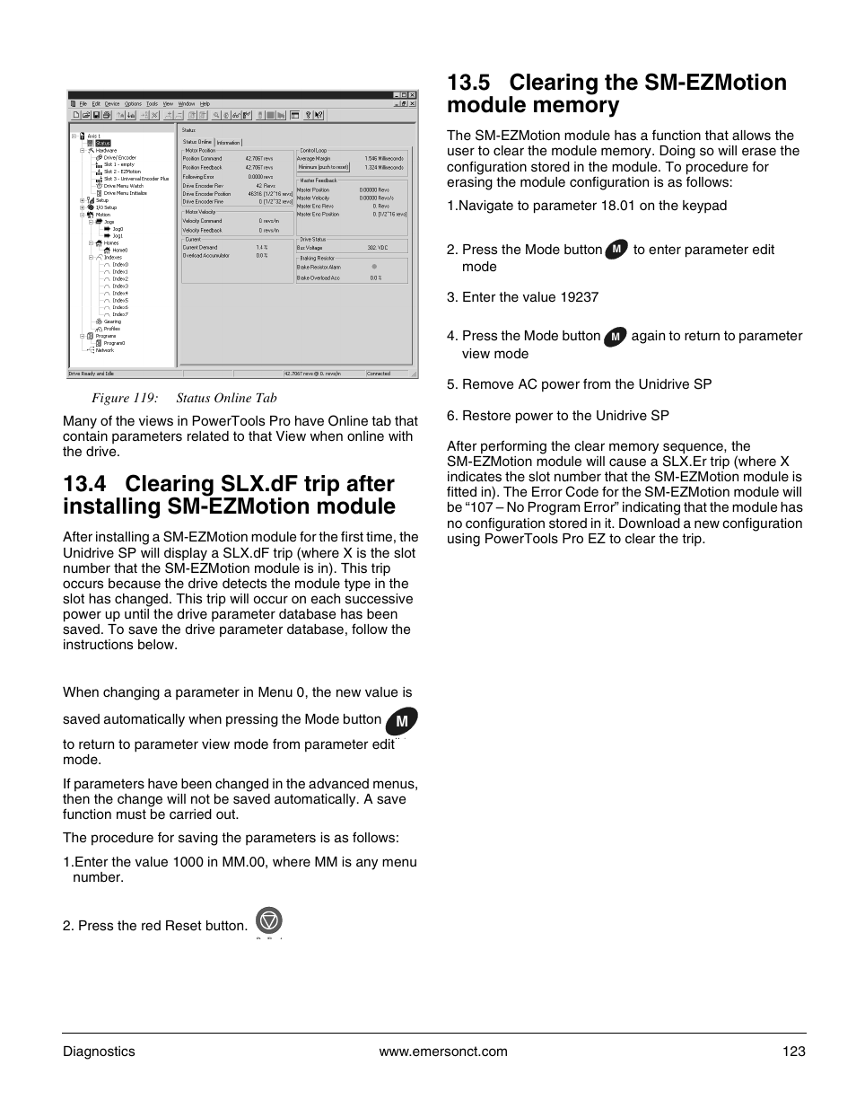 5 clearing the sm-ezmotion module memory | Emerson P/N 400361-00 User Manual | Page 137 / 152