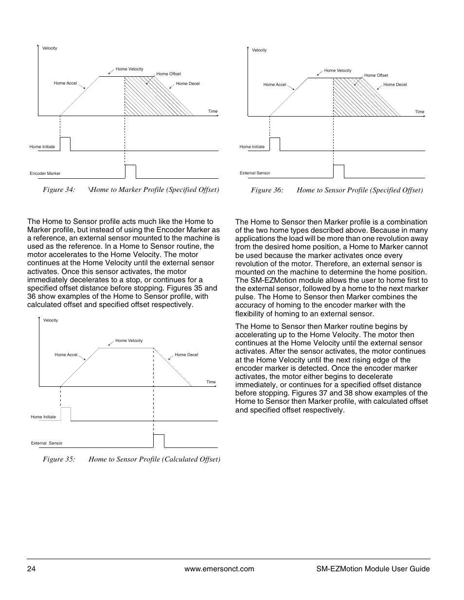 2 home to sensor, 3 home to sensor then marker, 2 home to sensor 5.3.3 home to sensor then marker | Nd 34 | Emerson P/N 400361-00 User Manual | Page 38 / 152
