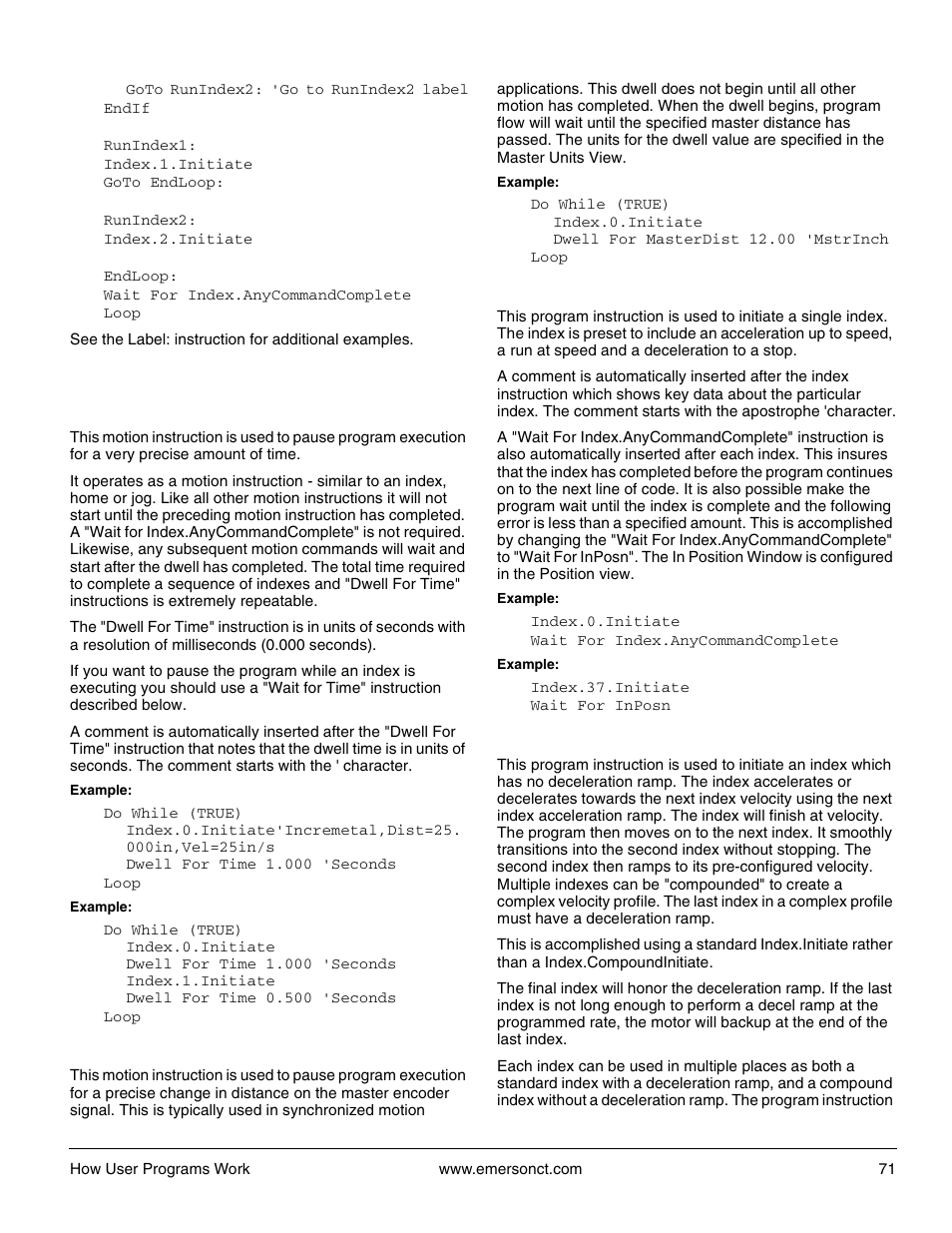 2 motion instructions | Emerson P/N 400361-00 User Manual | Page 85 / 152