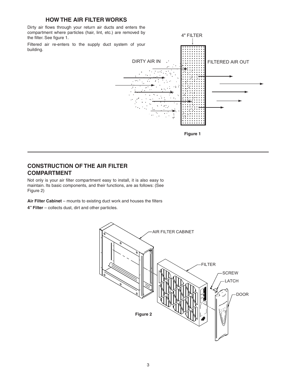 How the air filter works, Construction of the air filter compartment | Emerson MEDIA AIR CLEANER ACM2000M-XXX User Manual | Page 3 / 8