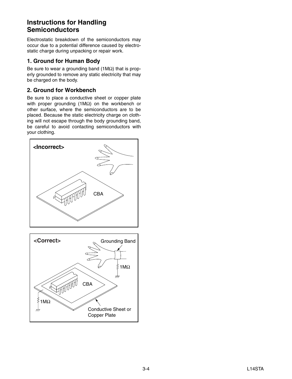 Instructions for handling semiconductors | Emerson 20" Color Television 6420FE User Manual | Page 11 / 52