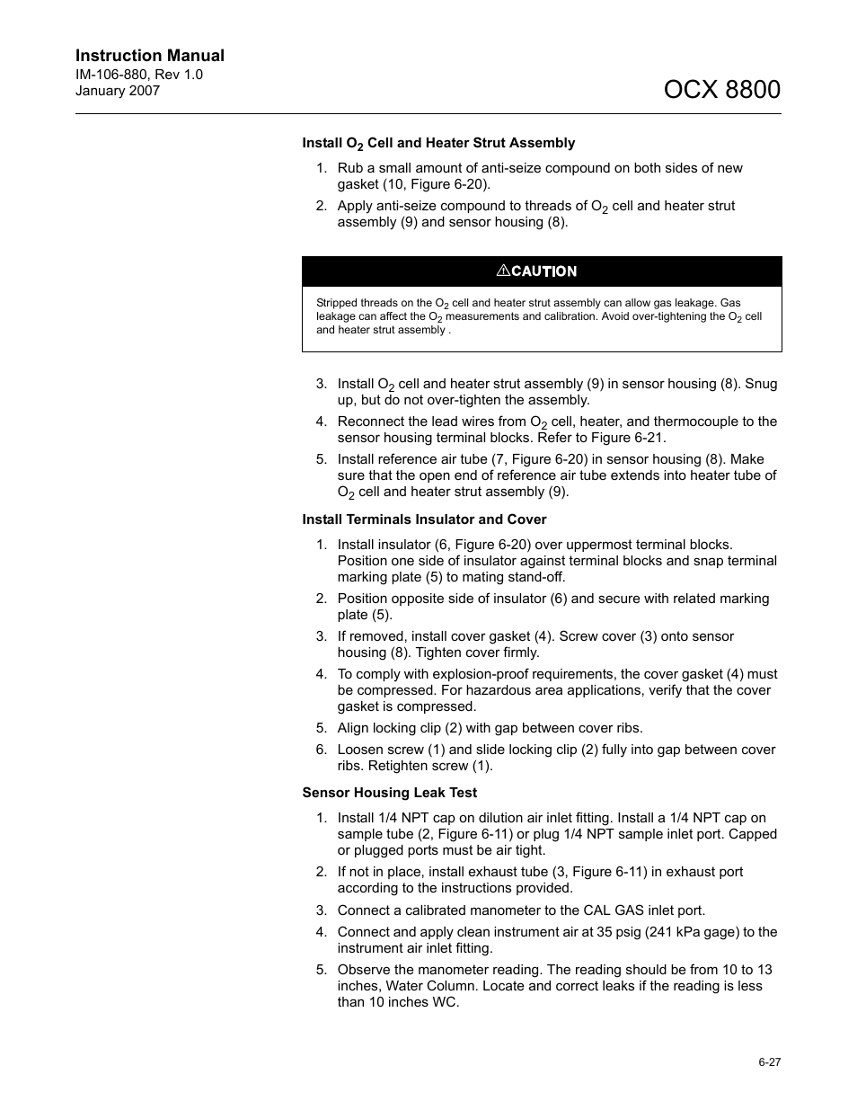 Ocx 8800, Instruction manual | Emerson ROSEMOUNT OCX 8800 User Manual | Page 89 / 164