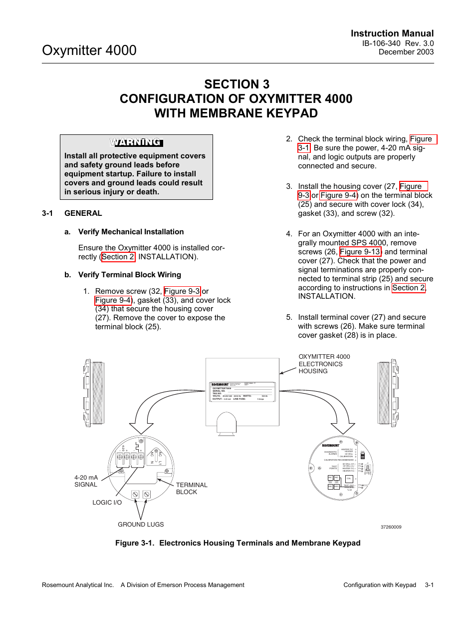 General -1, Oxymitter 4000, Instruction manual | Emerson OXYMITTER 4000 User Manual | Page 75 / 172