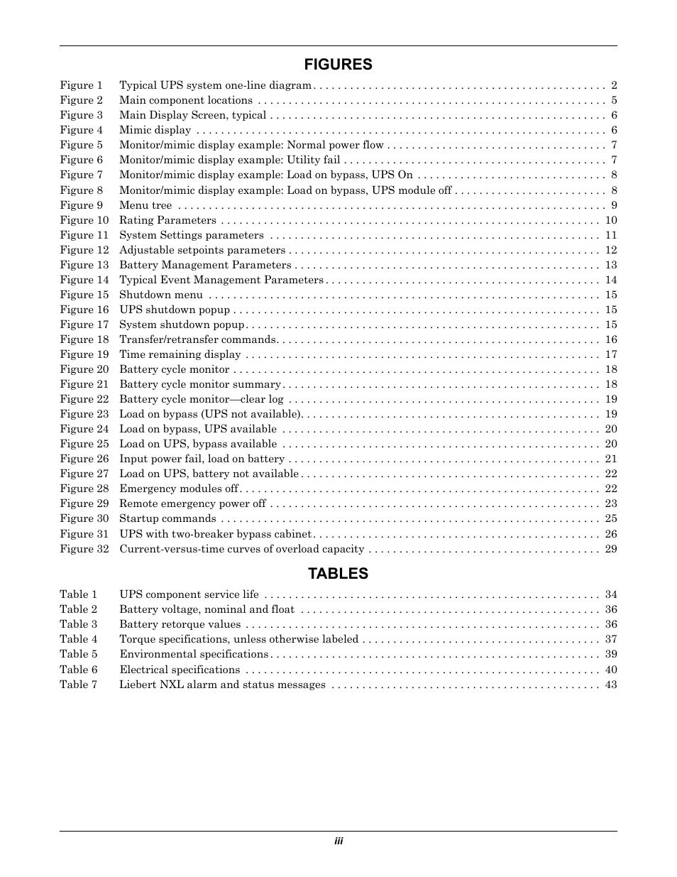 Figures, Tables | Emerson 250-400kVA User Manual | Page 5 / 72