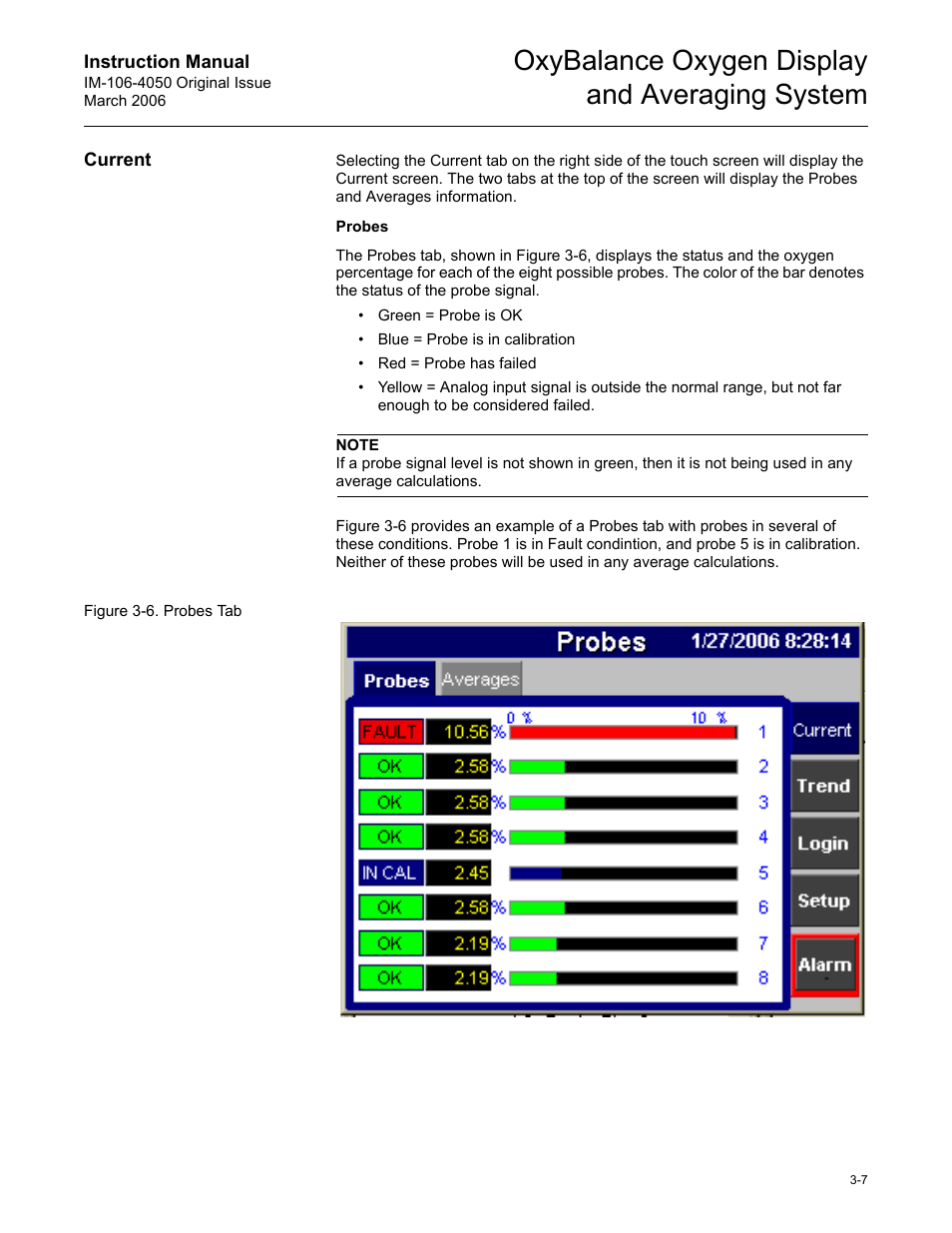 Current, Current -7, Oxybalance oxygen display and averaging system | Emerson OXYBALANCE IM-106-4050 User Manual | Page 23 / 64