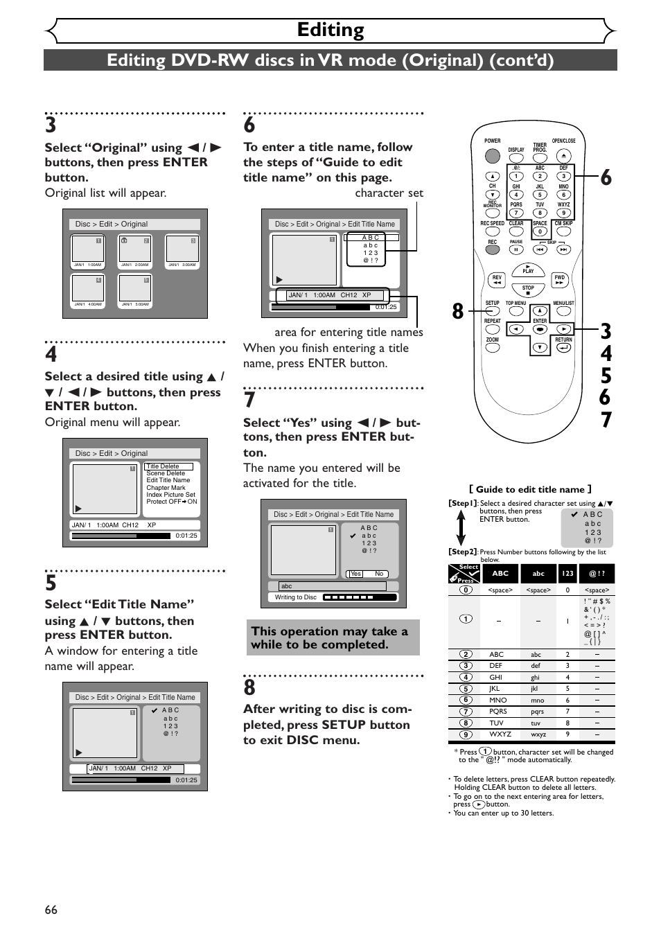 Editing | Emerson EWR10D4 User Manual | Page 66 / 100