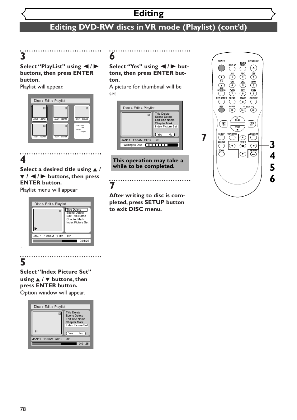 Editing | Emerson EWR10D4 User Manual | Page 78 / 100