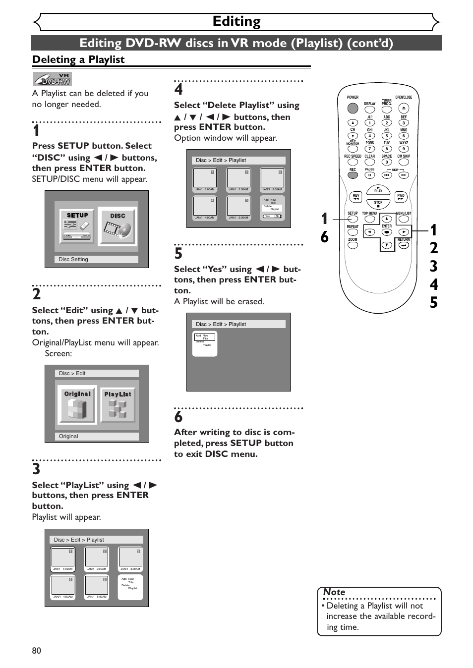 Editing, Deleting a playlist | Emerson EWR10D4 User Manual | Page 80 / 100