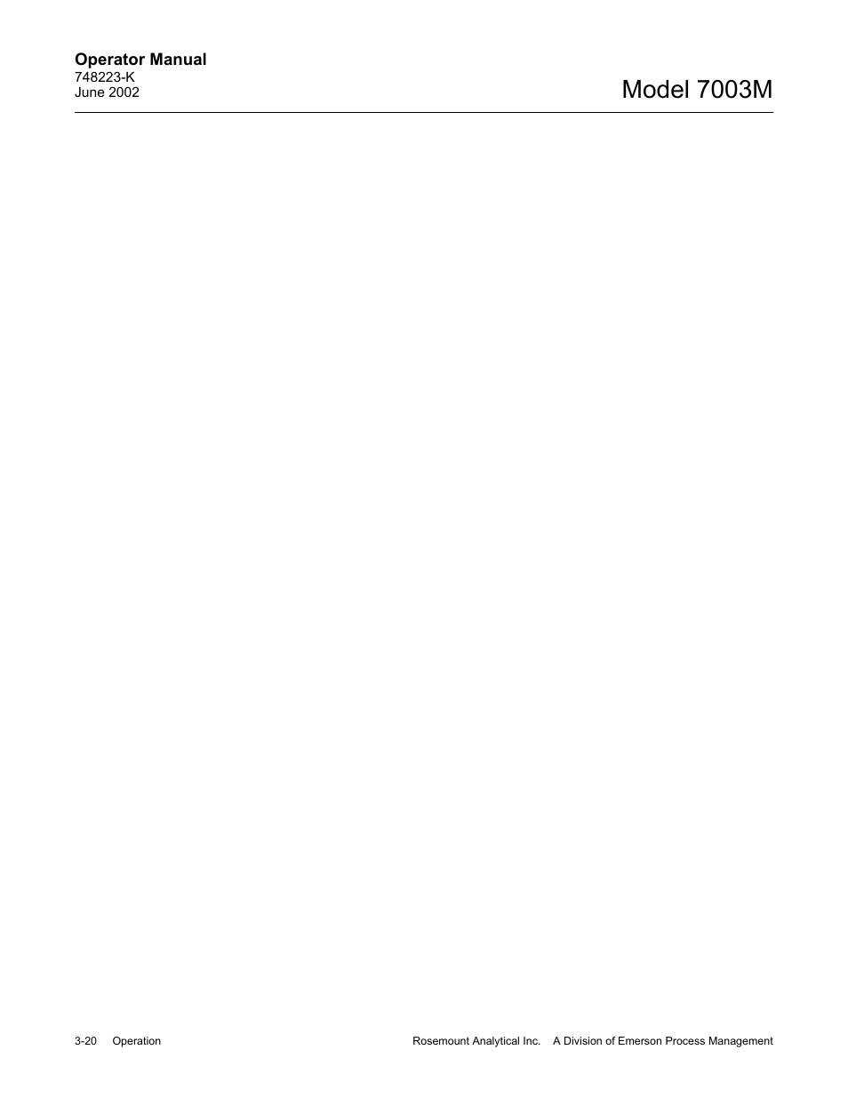 Model 7003m | Emerson 7003M User Manual | Page 46 / 74