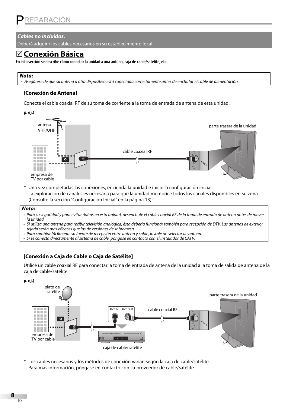 Reparación, Conexión básica | Emerson LC420EM8 User Manual | Page 44 / 72