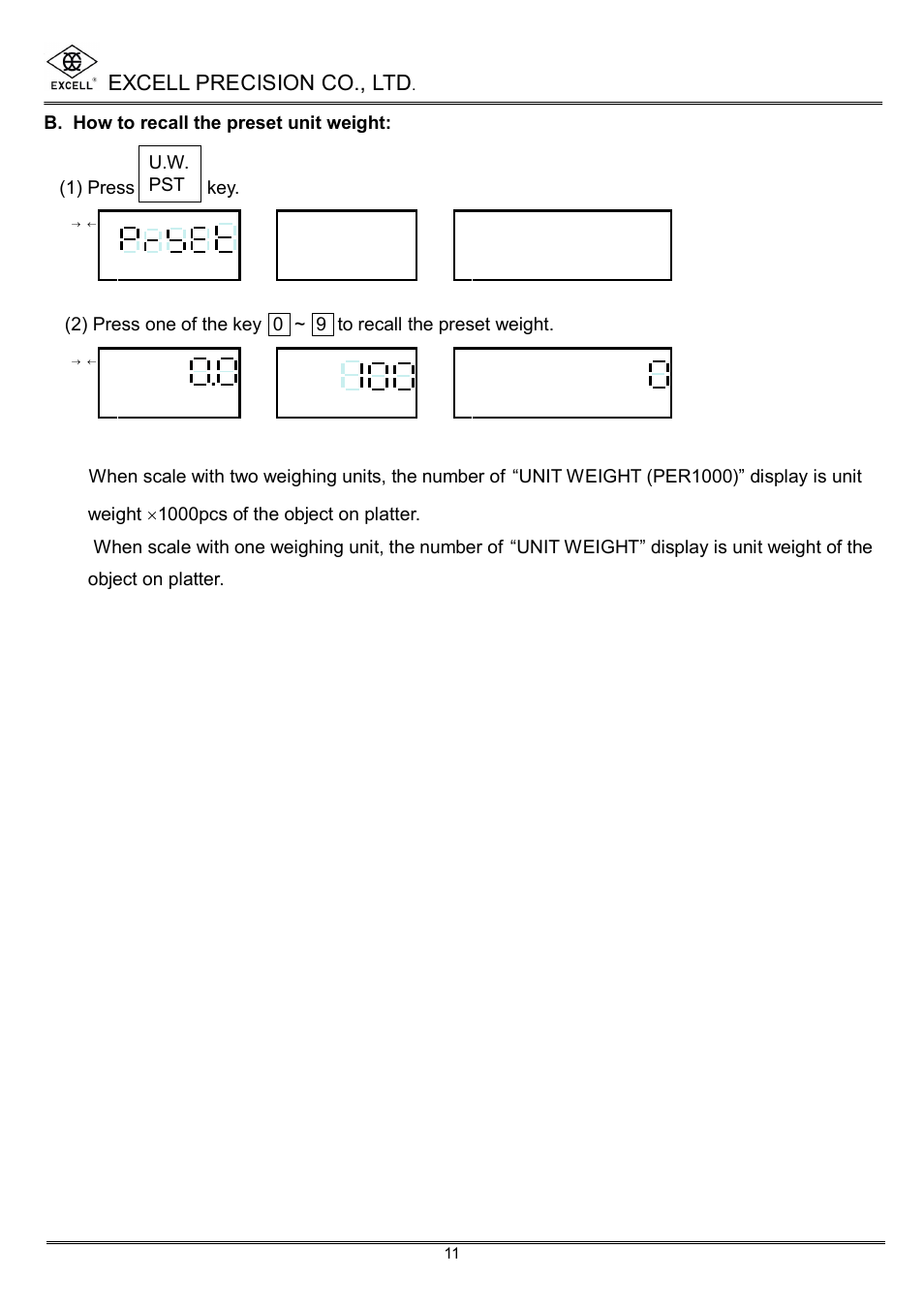 Excell precision co., ltd | Excell Precision High Precesion Counting Scale User Manual | Page 13 / 31