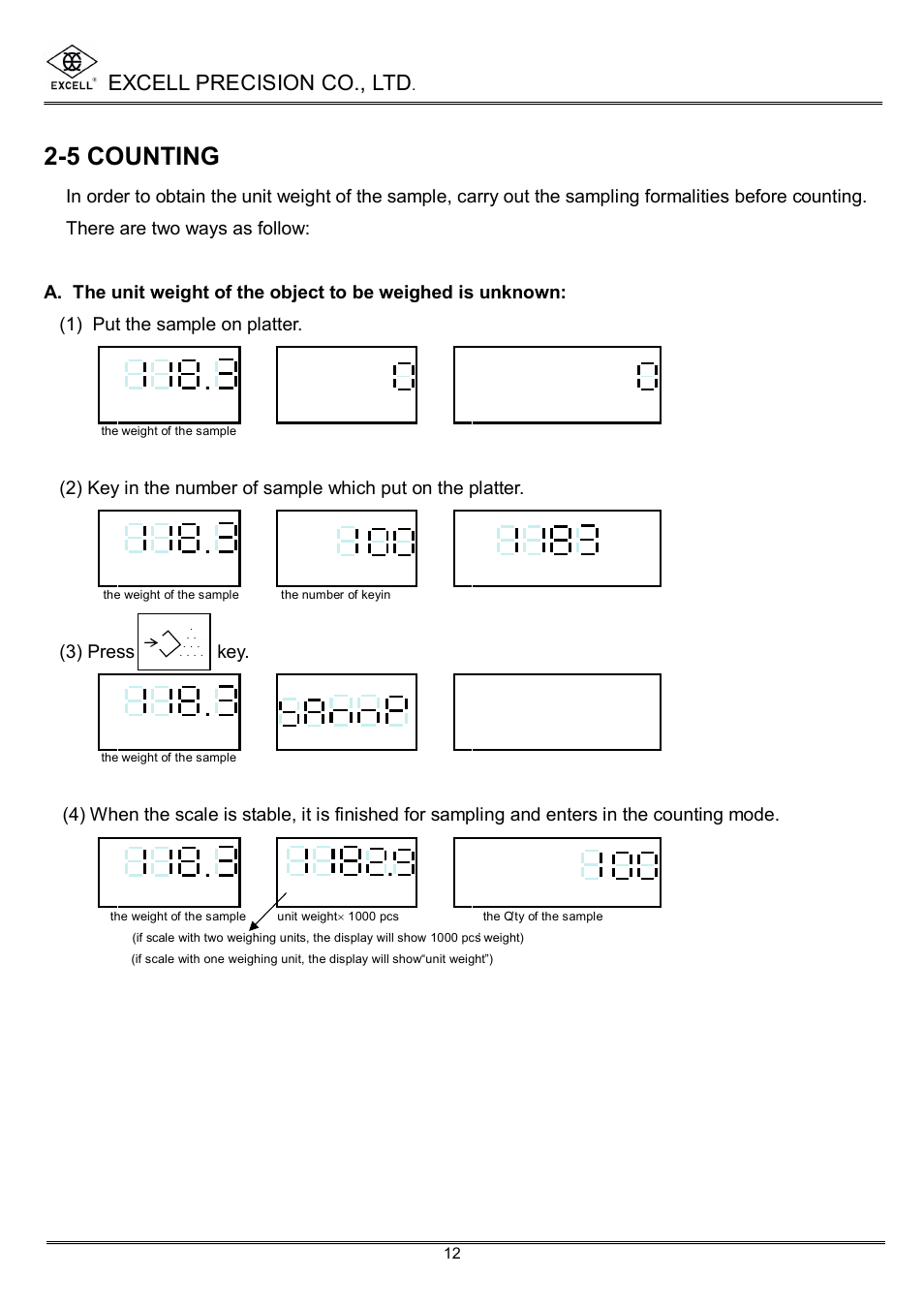 5 counting, Excell precision co., ltd | Excell Precision High Precesion Counting Scale User Manual | Page 14 / 31