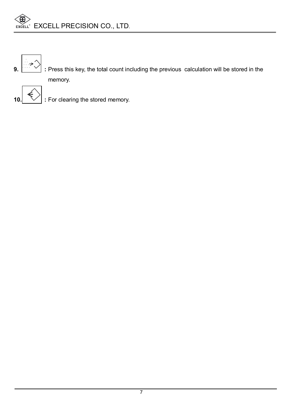 Excell precision co., ltd | Excell Precision High Precesion Counting Scale User Manual | Page 9 / 31