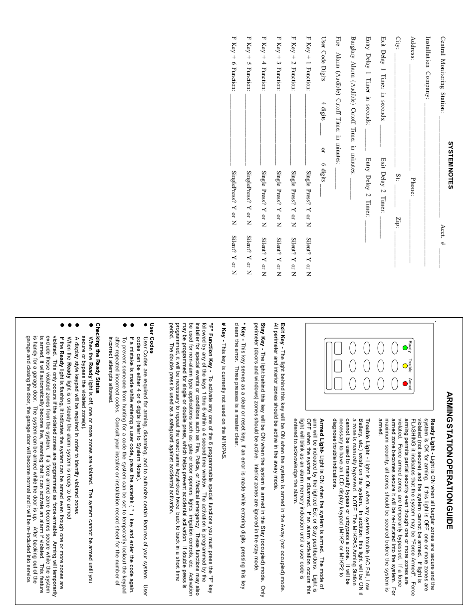 Arming station operation guide | Elk Keypad Arming Station -M1KPAS User Manual | Page 6 / 6