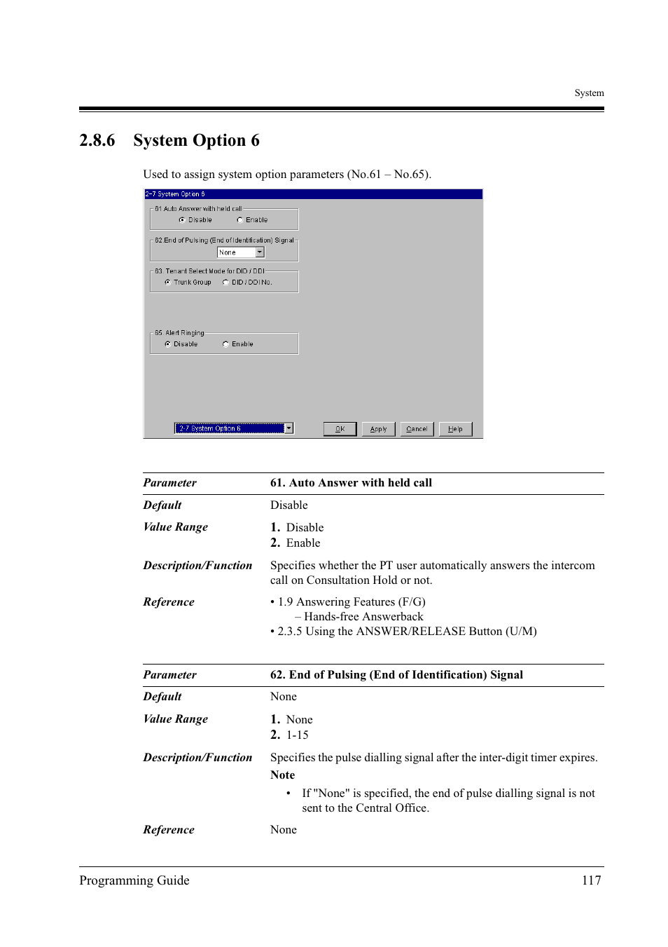 6 system option 6 | Panasonic KX-TD500 User Manual | Page 117 / 394