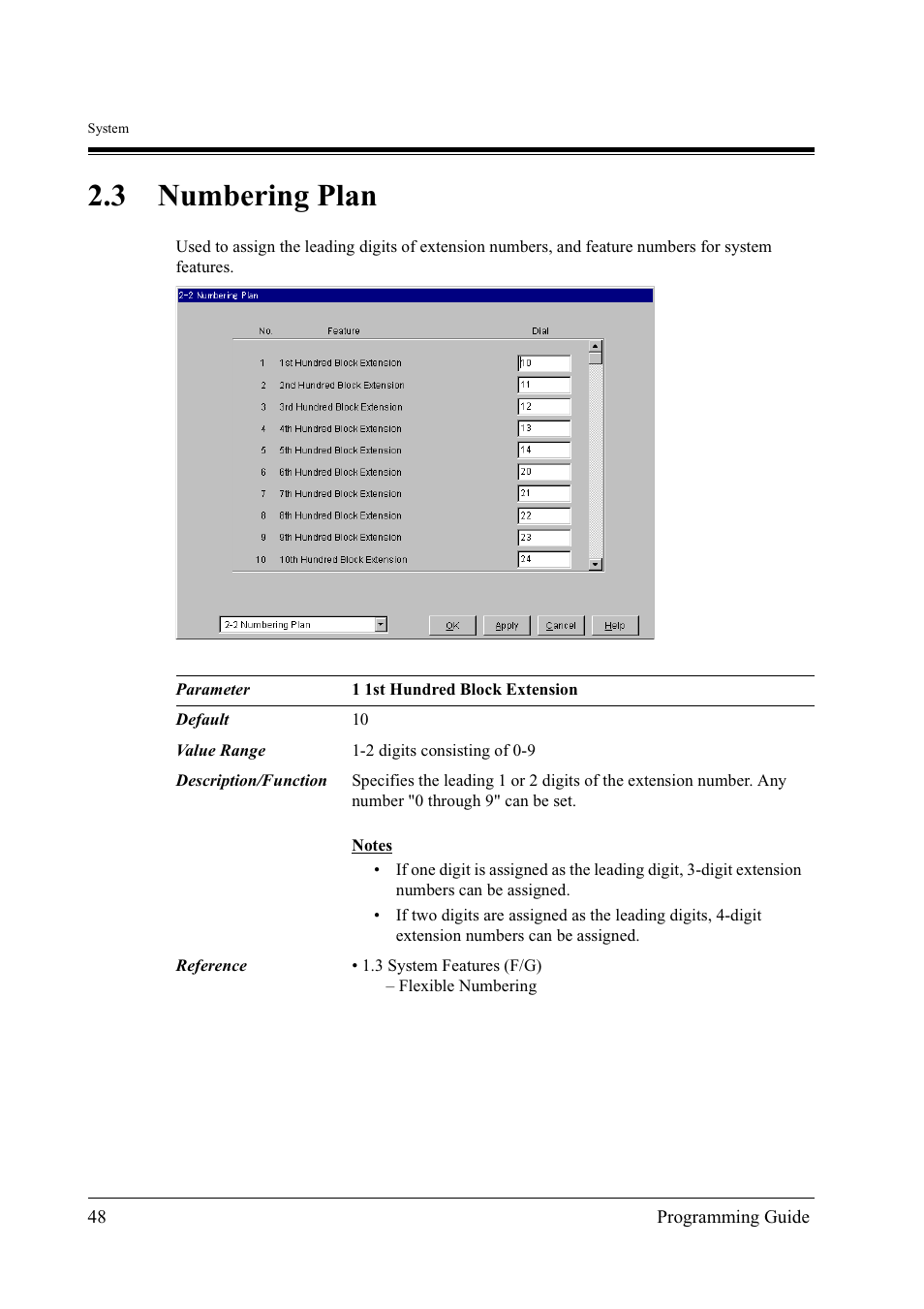 3numbering plan, Numbering plan, 3 numbering plan | Panasonic KX-TD500 User Manual | Page 48 / 394