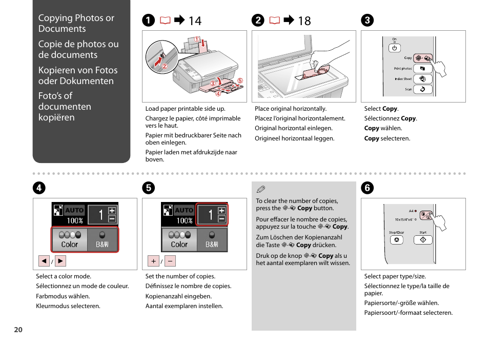 Ar & 14 b r & 18 c | Epson Stylus TX210 series User Manual | Page 20 / 52
