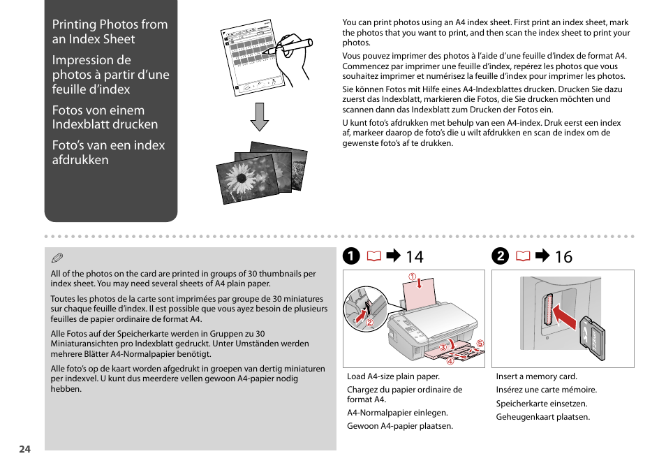 Ar & 14, Br & 16 | Epson Stylus TX210 series User Manual | Page 24 / 52