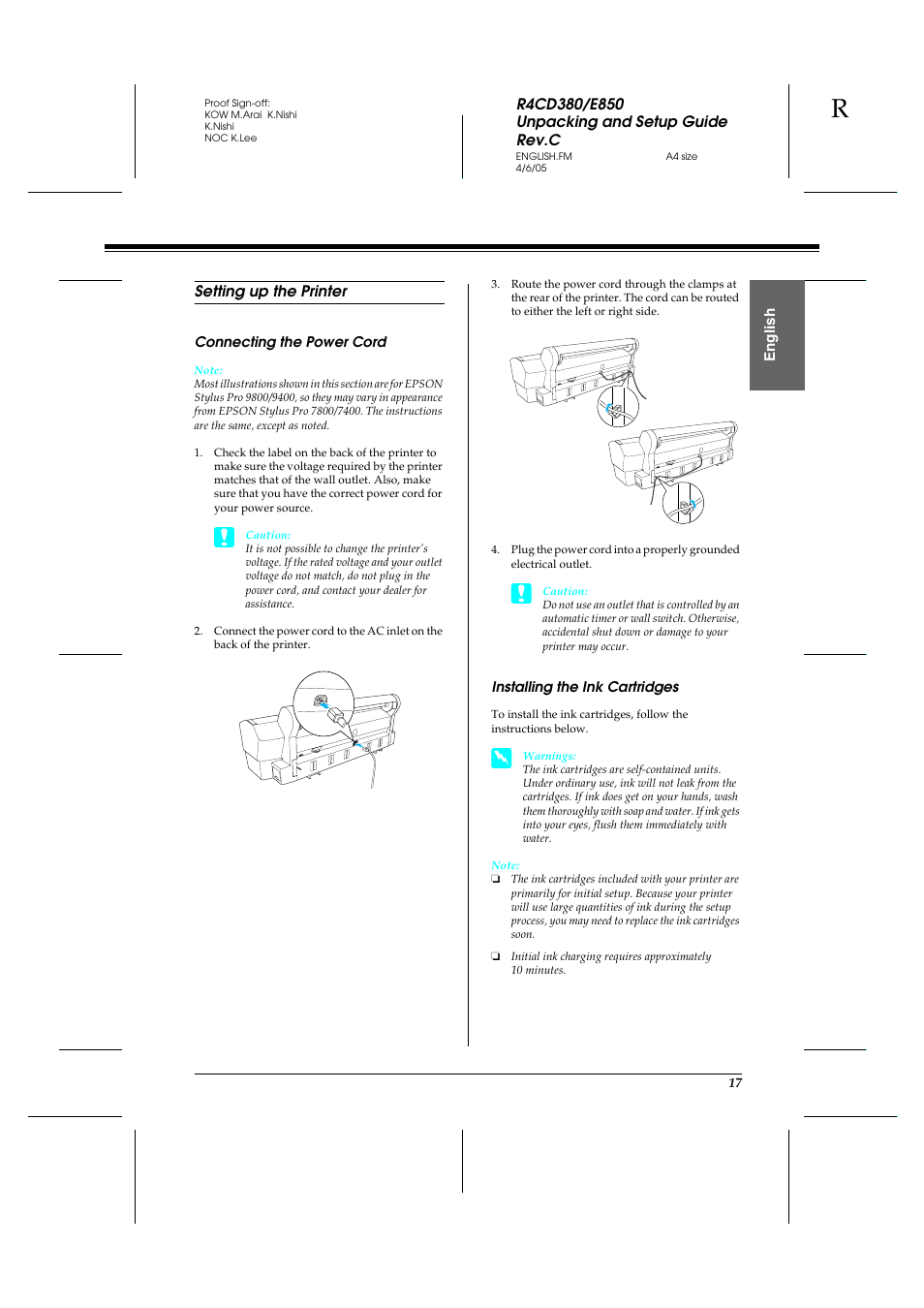 Epson 7800 User Manual | Page 17 / 27
