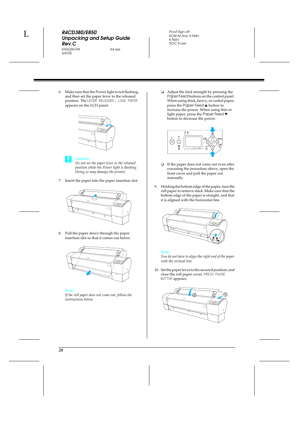 Epson 7800 User Manual | Page 20 / 27