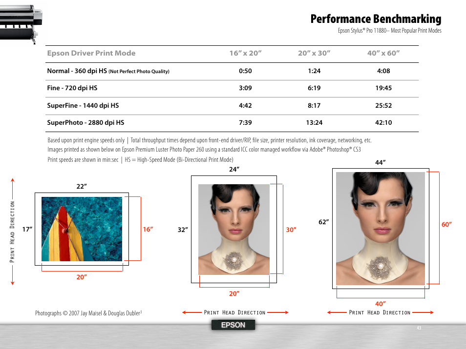 Performance benchmarking | Epson 995 User Manual | Page 43 / 52
