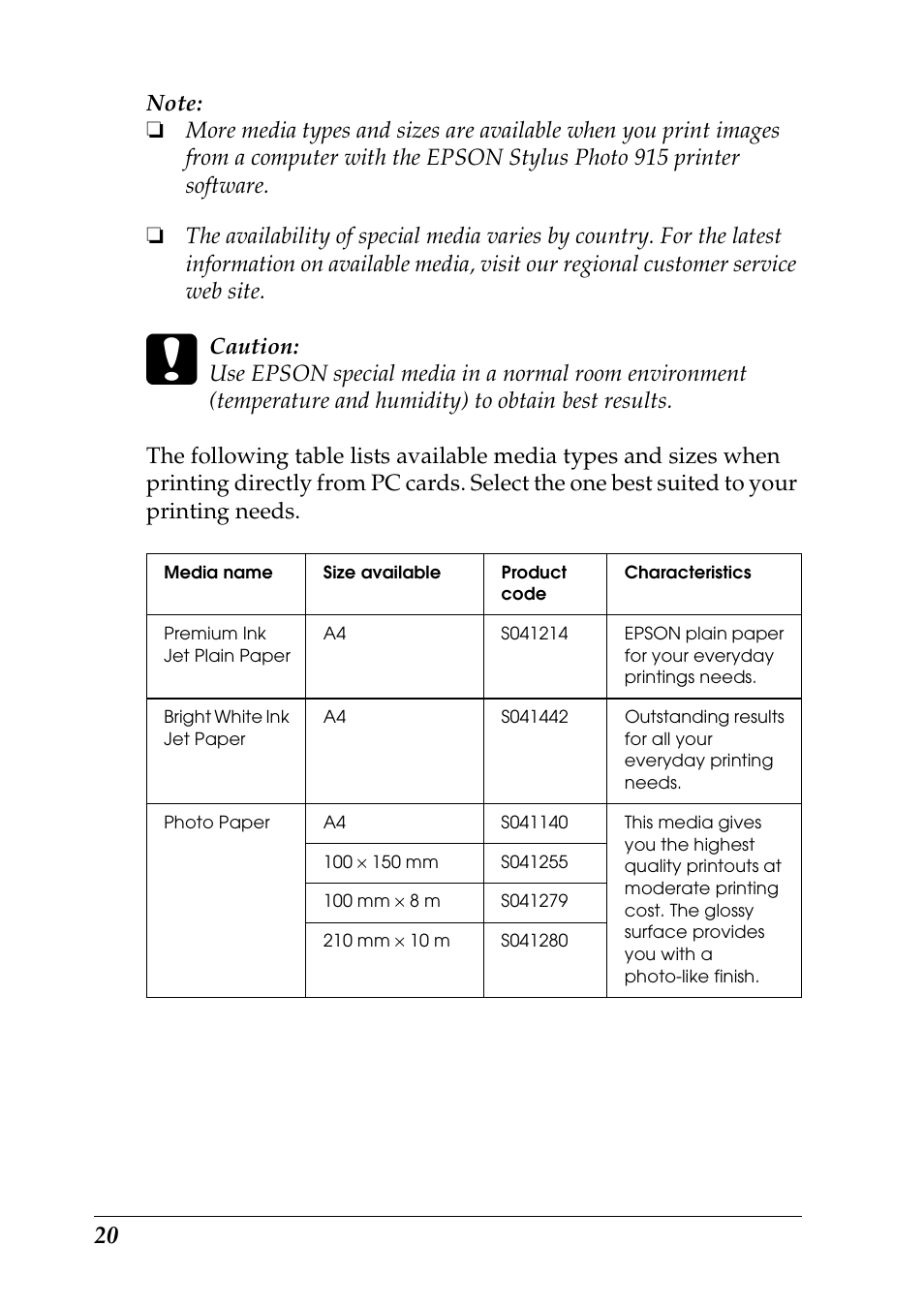 Epson 925 User Manual | Page 26 / 112