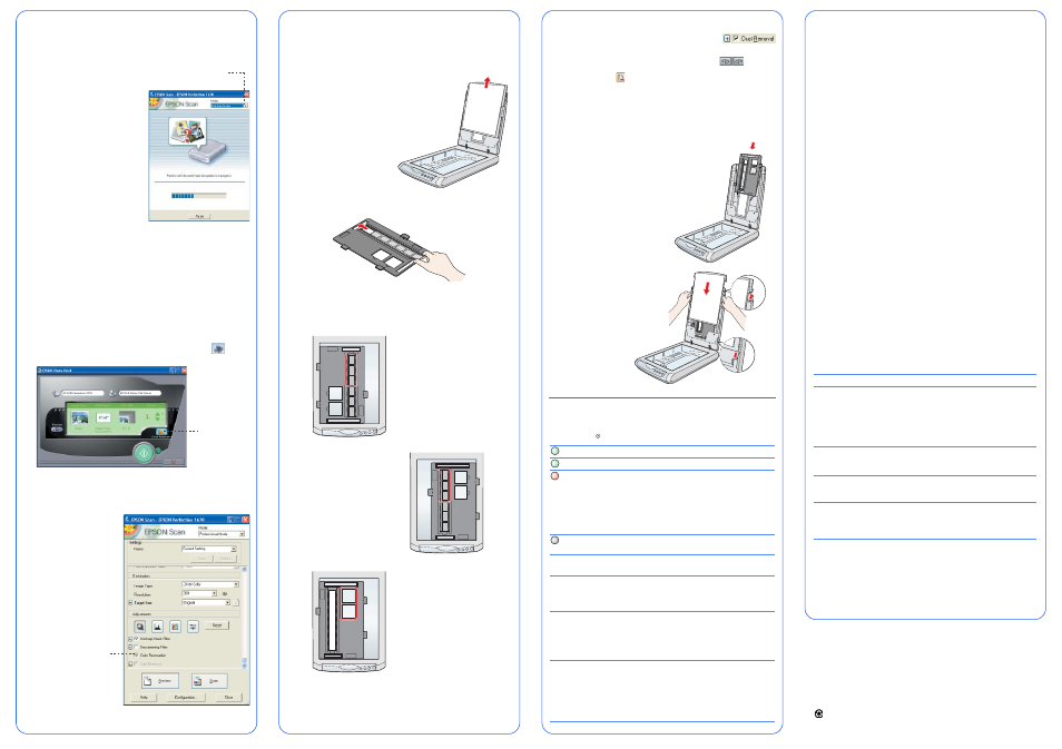 Storing the film holder, Problems, Scanning tips | Placing film on the scanner, Questions, Selecting the scanning mode, Restoring color in photos | Epson Perfection Photo Scaner 1670 User Manual | Page 7 / 8