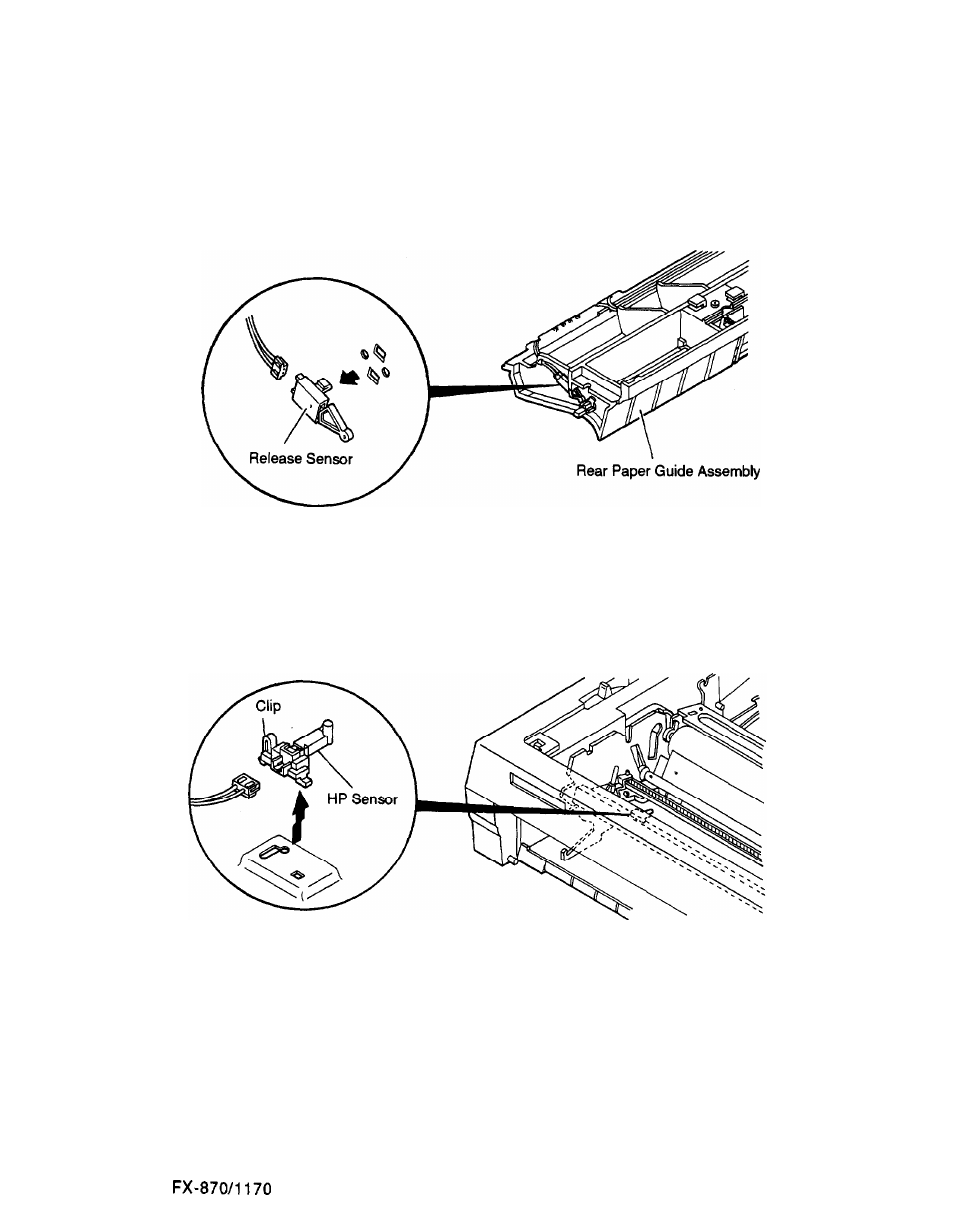Sensor locations | Epson FX-870/1170 User Manual | Page 72 / 181
