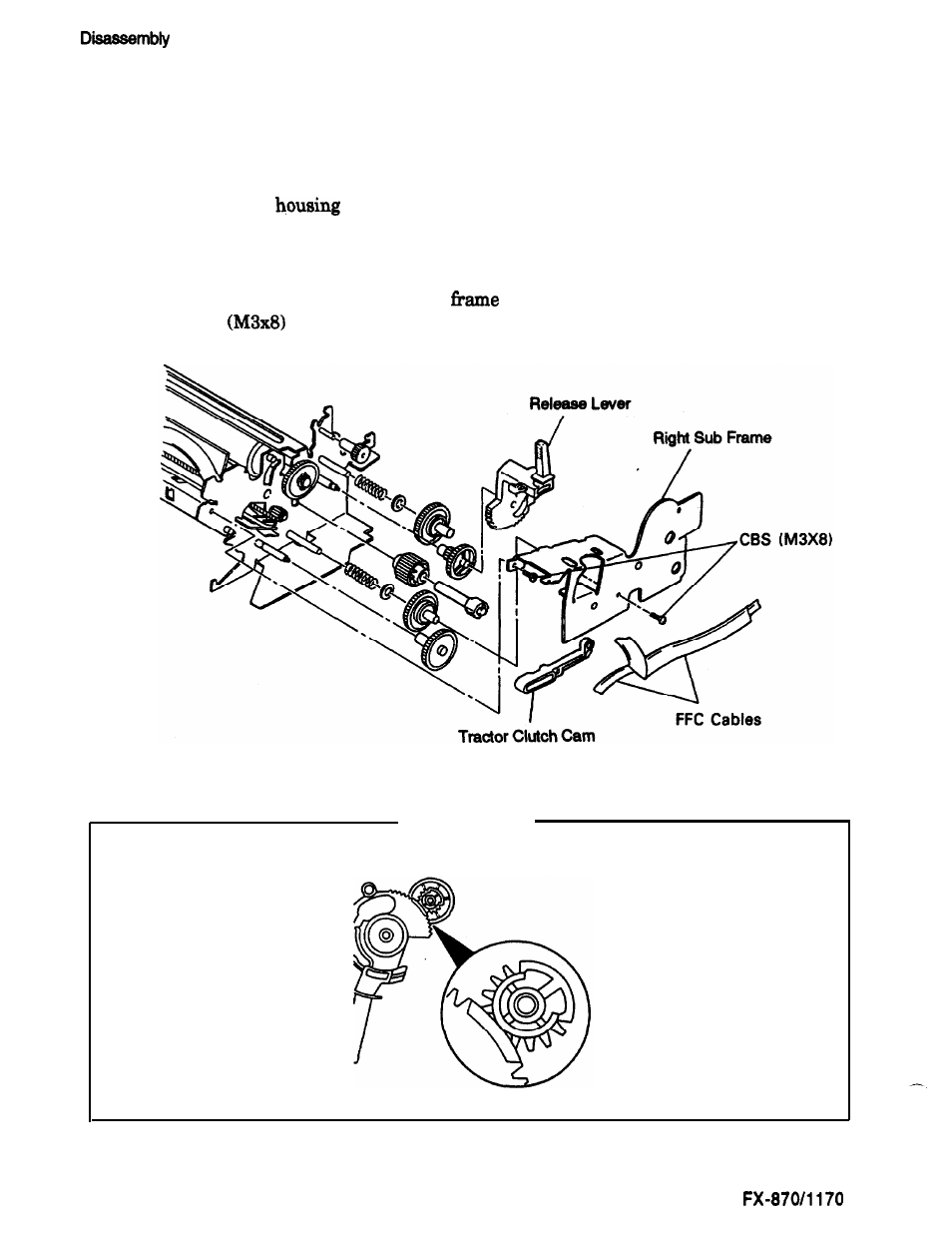 Disassembling the pf gear train | Epson FX-870/1170 User Manual | Page 93 / 181
