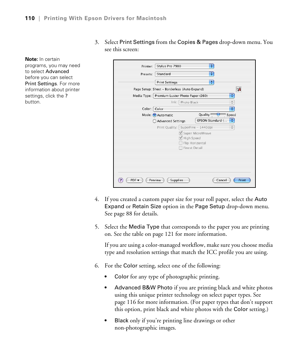 Epson STYLUS 7900 User Manual | Page 110 / 238