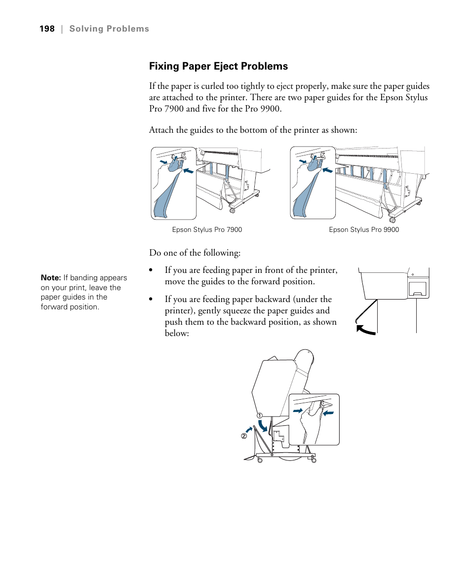 Fixing paper eject problems | Epson STYLUS 7900 User Manual | Page 198 / 238