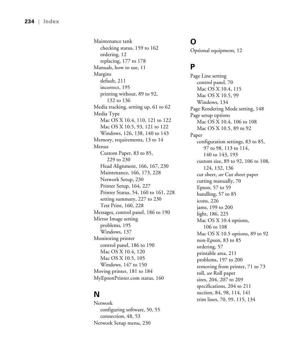 Epson STYLUS 7900 User Manual | Page 234 / 238