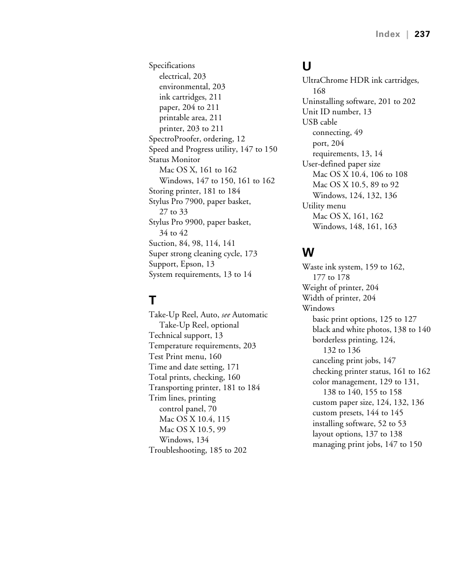 Epson STYLUS 7900 User Manual | Page 237 / 238