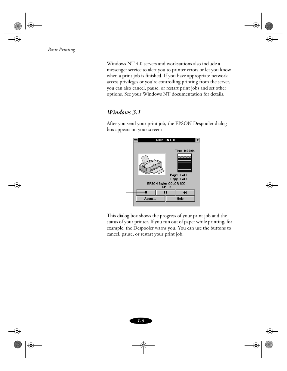 Windows 3.1 | Epson 850N User Manual | Page 26 / 179