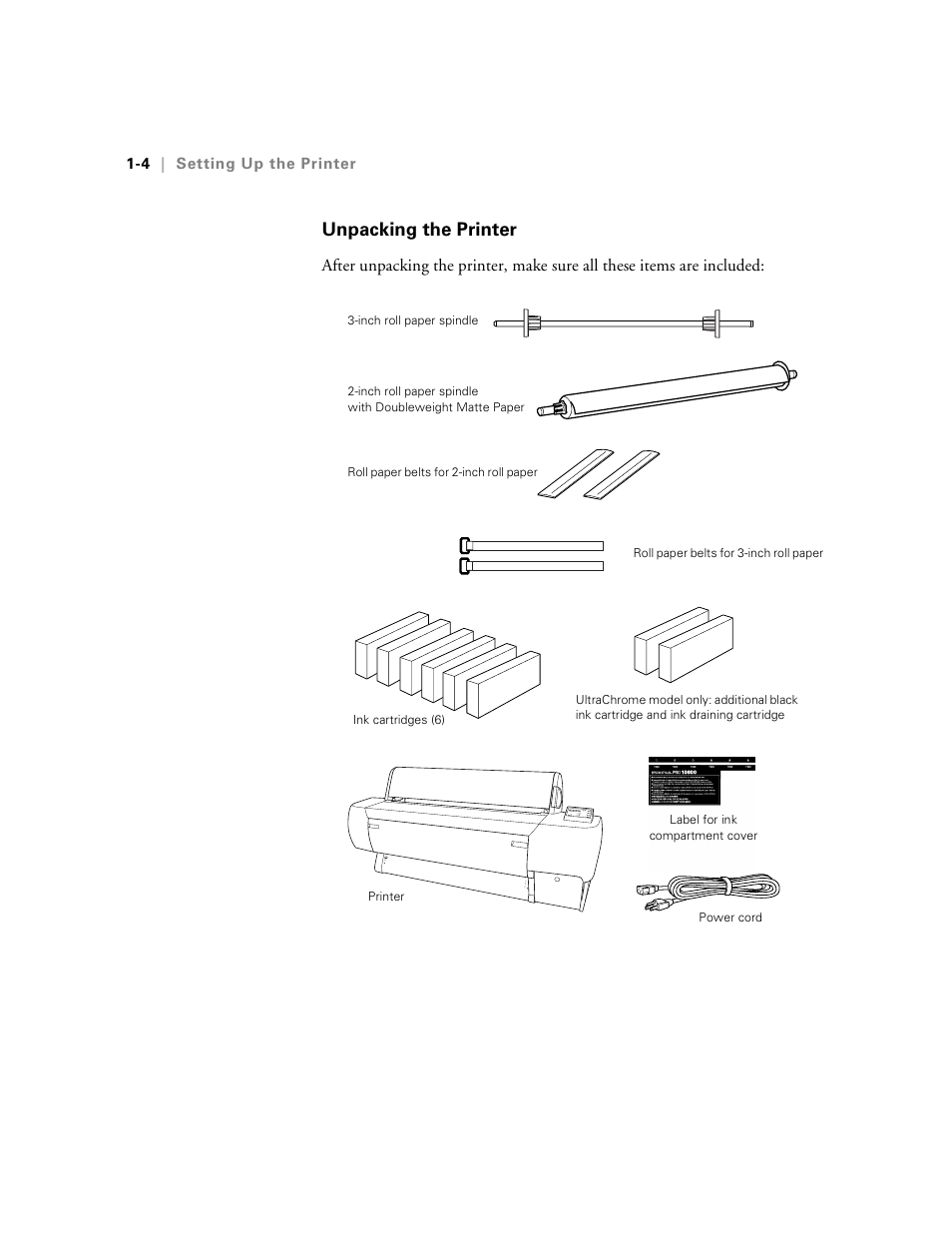 Unpacking the printer | Epson 10600 User Manual | Page 19 / 183